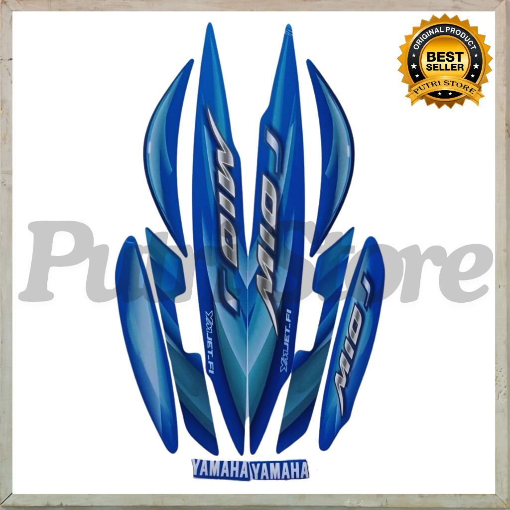 Stiker Striping  Mio J 2011 Full Biru List Stiker Standar Mio J 2011 - Striping Standar Mio J 2011