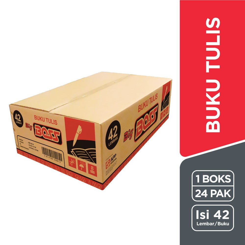

[BMS Stationery Tangerang] BigBoss Buku Tulis 42 Lembar 1 Boks = 24 pak - BBO EB 42 BOX