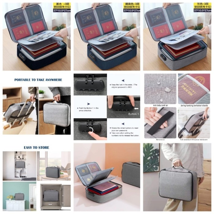 

TAS DOKUMEN ANTI AIR PASSWORD STORAGE BOXBebdgd11p