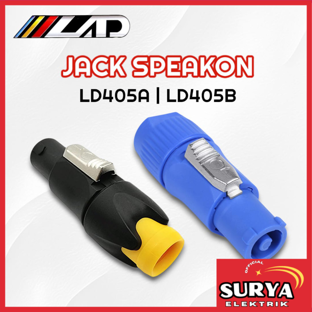 Jek Jack Spikon Speakon LAD LD405A / LD405B 4 Pin Speaker Male Original