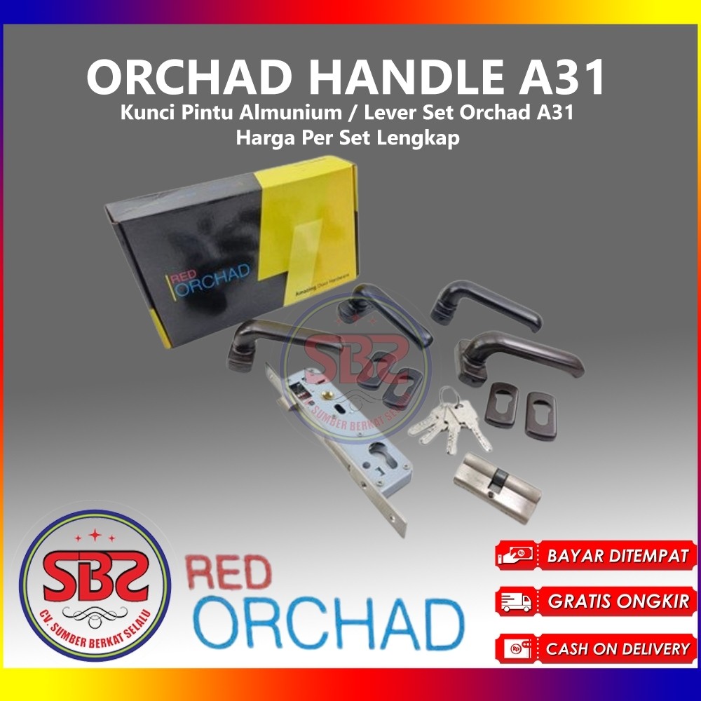 ORCHAD A31 - Kunci Pintu Aluminium Orchad A31 - Lever Set Orchad A31 / Kunci Pintu Almuni Orchad A31