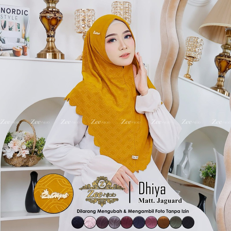 BERGO DHIYA MOTIF/ Jilbab Knit / jilbab instan / Segitiga instan Knit / jilbab motif