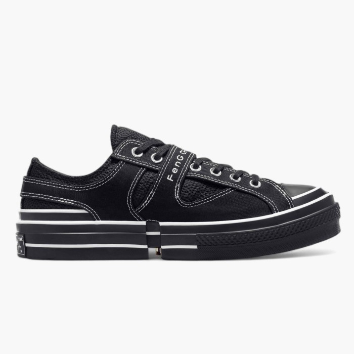 Sepatu Sneakers Pria Converse x Feng Chen Wang Chuck 70 2-IN-1 Black Egret Black Original A08858C