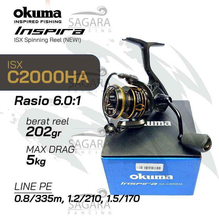 Reel Okuma Inspira Okuma ISX Reel Pancing Spinning - C2000HA