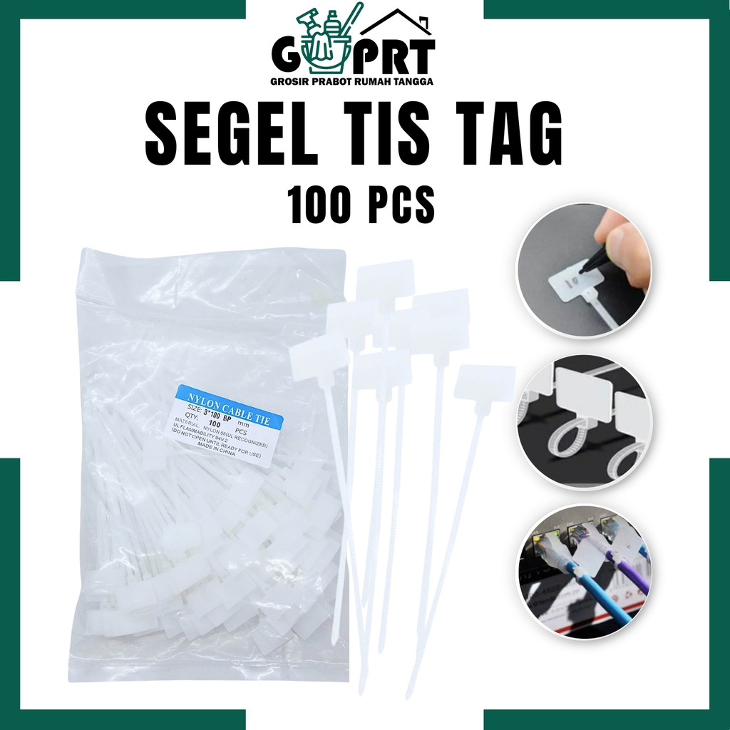 

Kabel Tis Tie Ties Cable Tali Pengikat Label Nama Name Tag Segel Truk Container Koper Panel Listrik Kuat Anti Lepas Isi 100 pcs