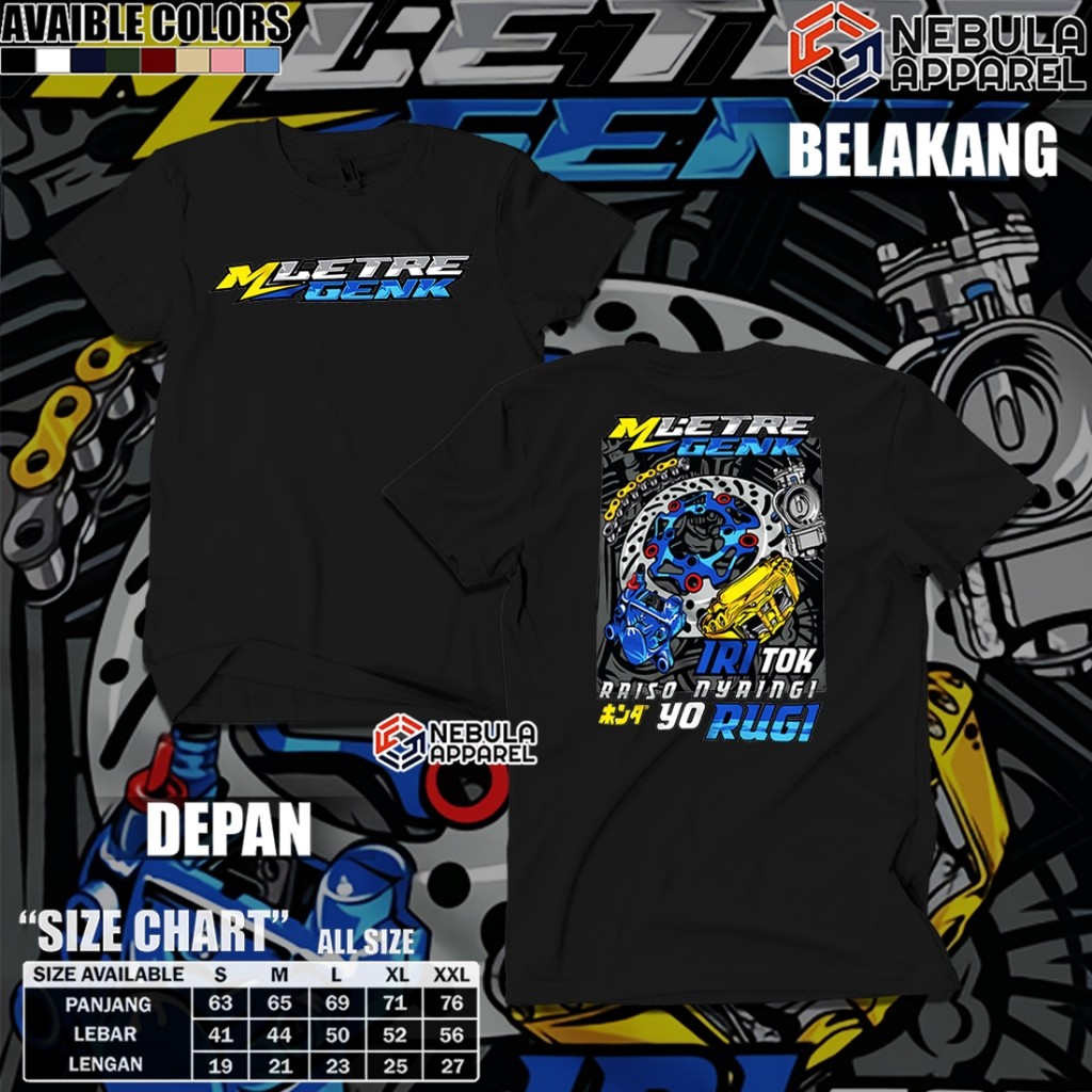 Kaos Mletre Gank Baju Distro Kata Kata Racing Herex Mletre Genk Cotton Combed 30s -