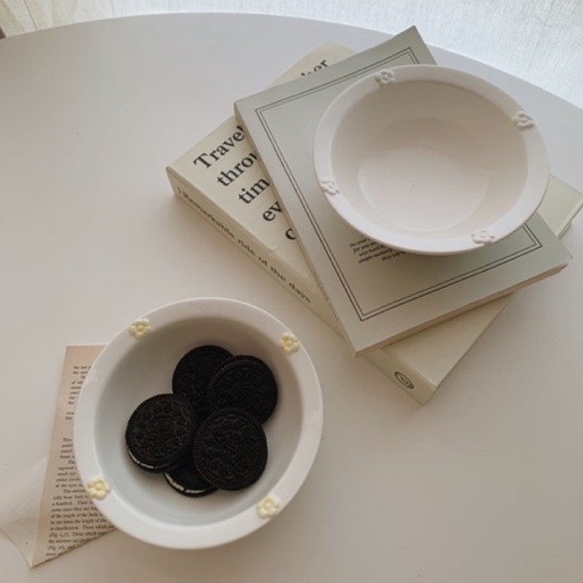 MINIHOME - MIDORI Piring Mangkok Bunga Korea Aesthetic Homecafe Minimalis Alas Makan Mangkuk Keramik