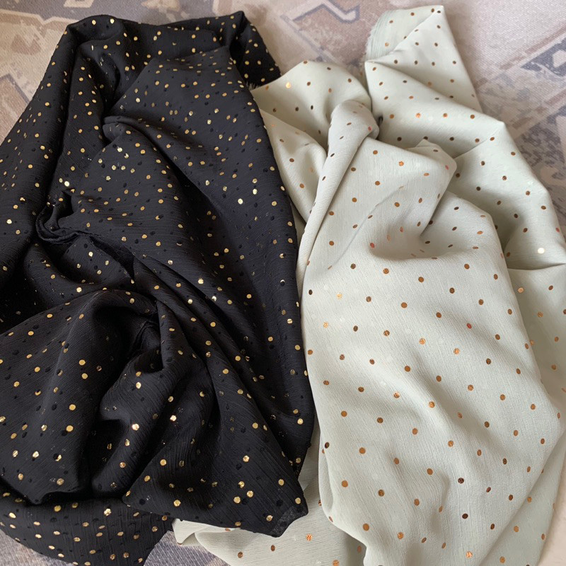 kain antik - kain sifon yoryu sequin - sifon glitter  - kain sifon yoryu kelas butik - 2 warna hitam