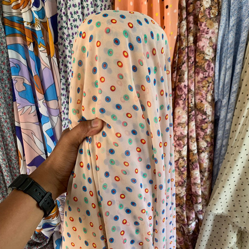 kain - kain motif - kain ceruty dot - kain ceruti motif dottie sugar candy