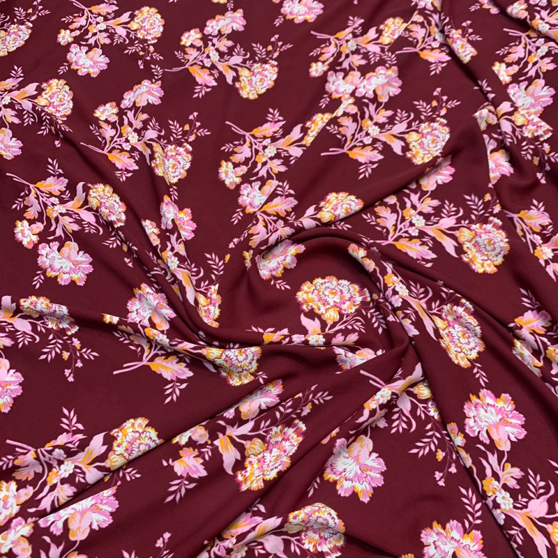 kain crepe motif bunga - kain gamis bahan crepe - kain zara motif bunga - kain zara crepe import - k