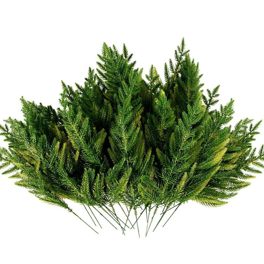 

5Pcs Green Pine Leaves Decorations for Home Plastic Vases for Wedding Decorative Flowers Wreaths Diy Artificial Plants