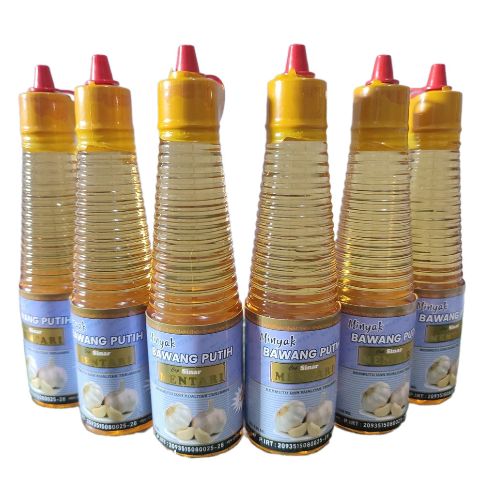 

Paket Ekonomis 6 Botol Minyak Bawang Putih Cap Sinar Mentari 150 ml