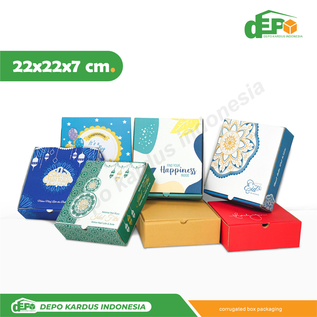 

Box 22x22x7 Kardus/polos/Hampers/hoodie/mukena/ultah/ulang tahun/happybirthday/it's boy/it's girl/baby/bayi/tinggi7