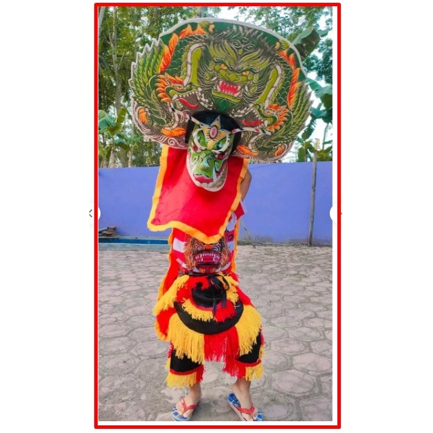 Setelan Anak Baju Reog Full Set / baju ganong / baju reog / baju setelan / kostum ganong / ganongan 