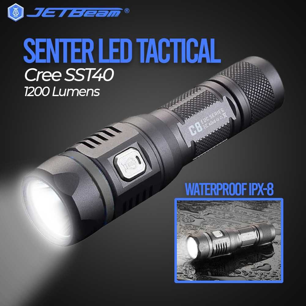 JETBeam Tactical Senter LED Cree SST40 1200 Lumens 230m - C8 Pro - CNDL
