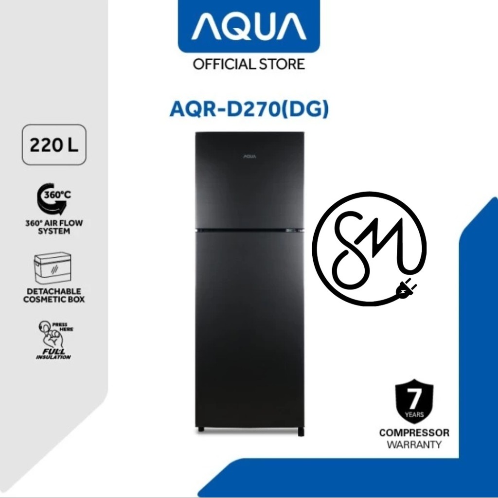 Kulkas Aqua 2 pintu AQR-D270 DG SG 220 L AQRD270DG 270DG 270SG