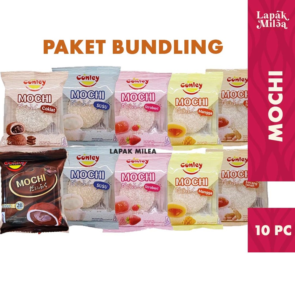 

Bundling 10 pc - Kue Mochi Conley Aneka Rasa