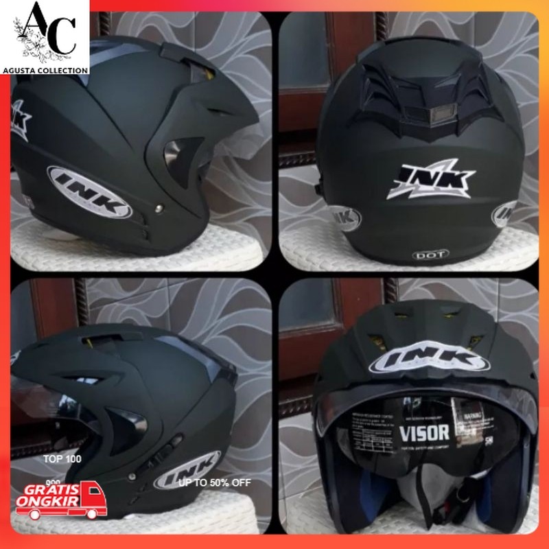 Helm Murah / HELM INK DOUBLE VISOR ORIGINAL MERK BMT BER SNI BUSA TEBAL GARANSI TERMURAH