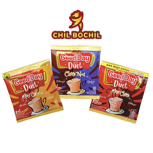 

GOOD DAY DUET RENCENG ( ISI 10 SACHET X 22 GRAM ) - GOOD DAY DUET MOCA CARAMEL, CHOCO NUT - CHIL BOCHIL