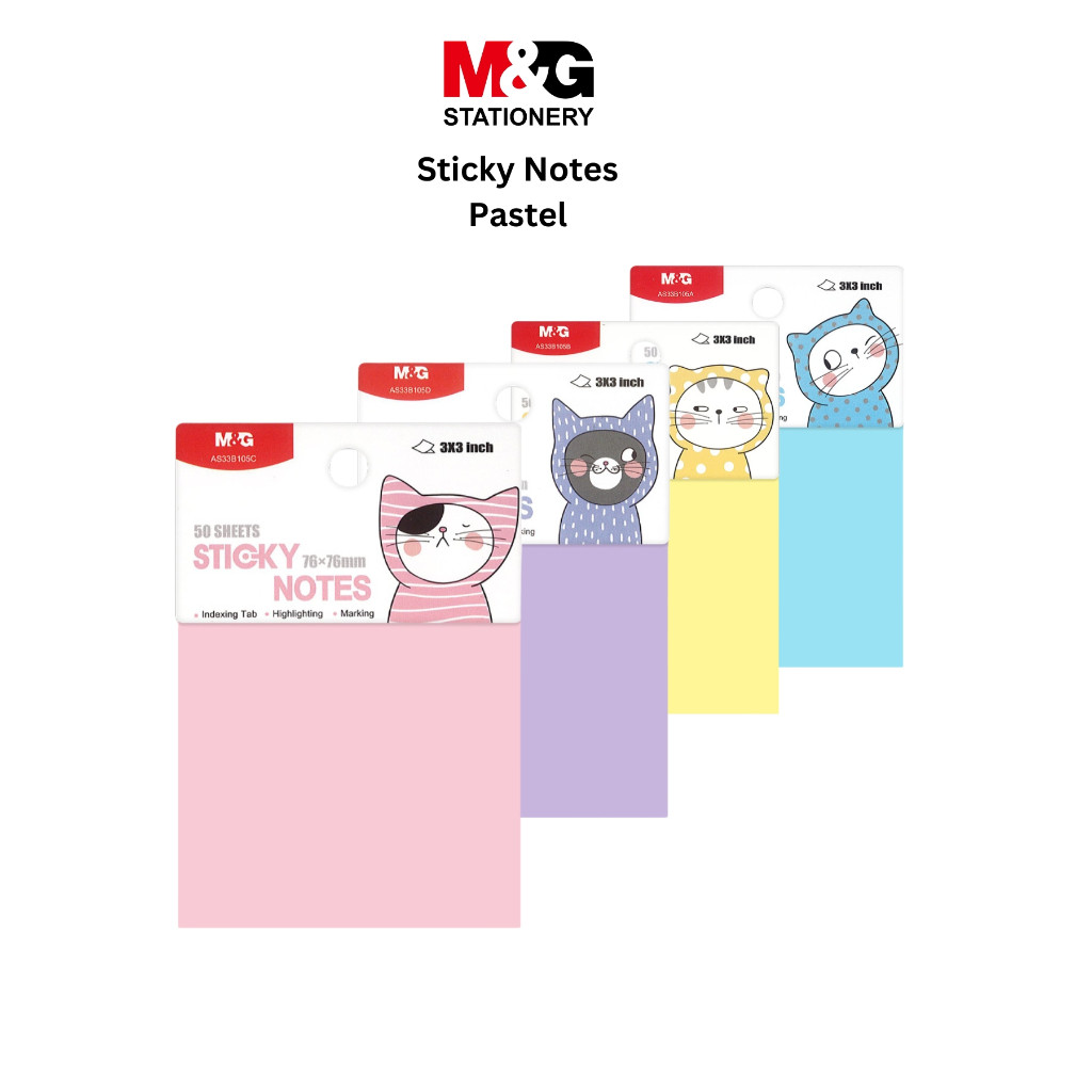 

Sticky Note M&G So Many Cats 3x3 Inch Warna Pastel Fancy #AS33B105A #AS33B105C #AS33B105D- SHSNP