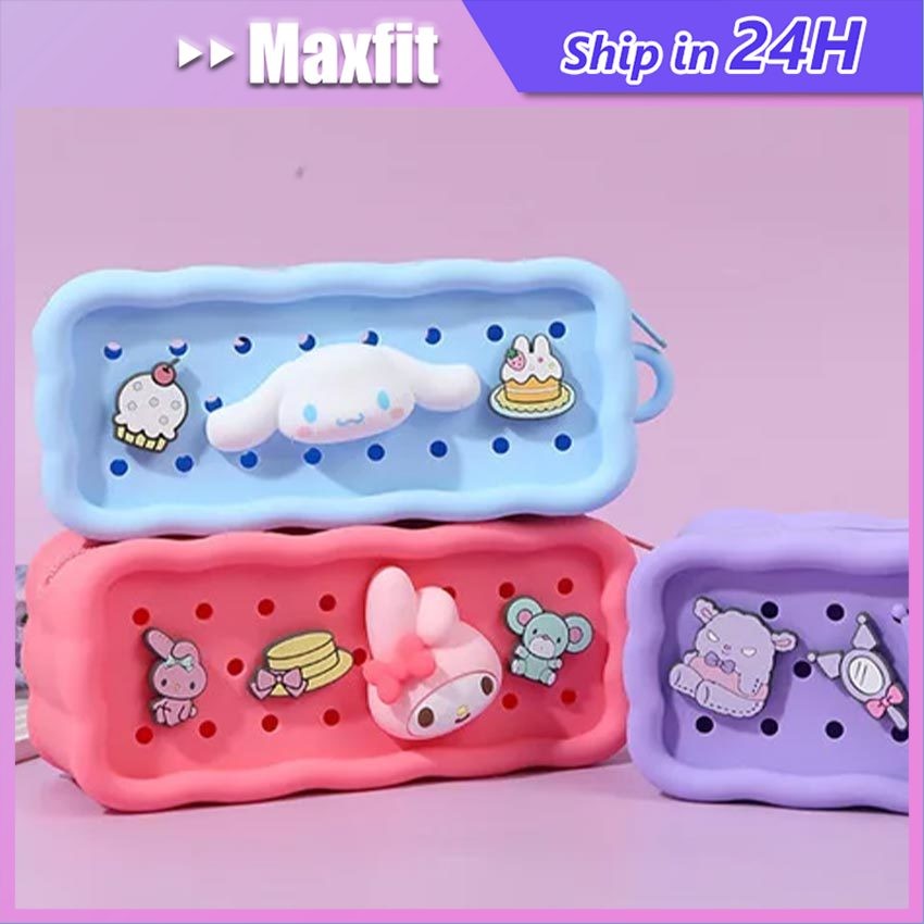 

Tempat Pensil Jibbitz Karakter Lucu Kotak Pensil Silikon Jibbitz Sanrio Pensil Case Kartun Kuromi Melody Cinnamoraoll Pikachu