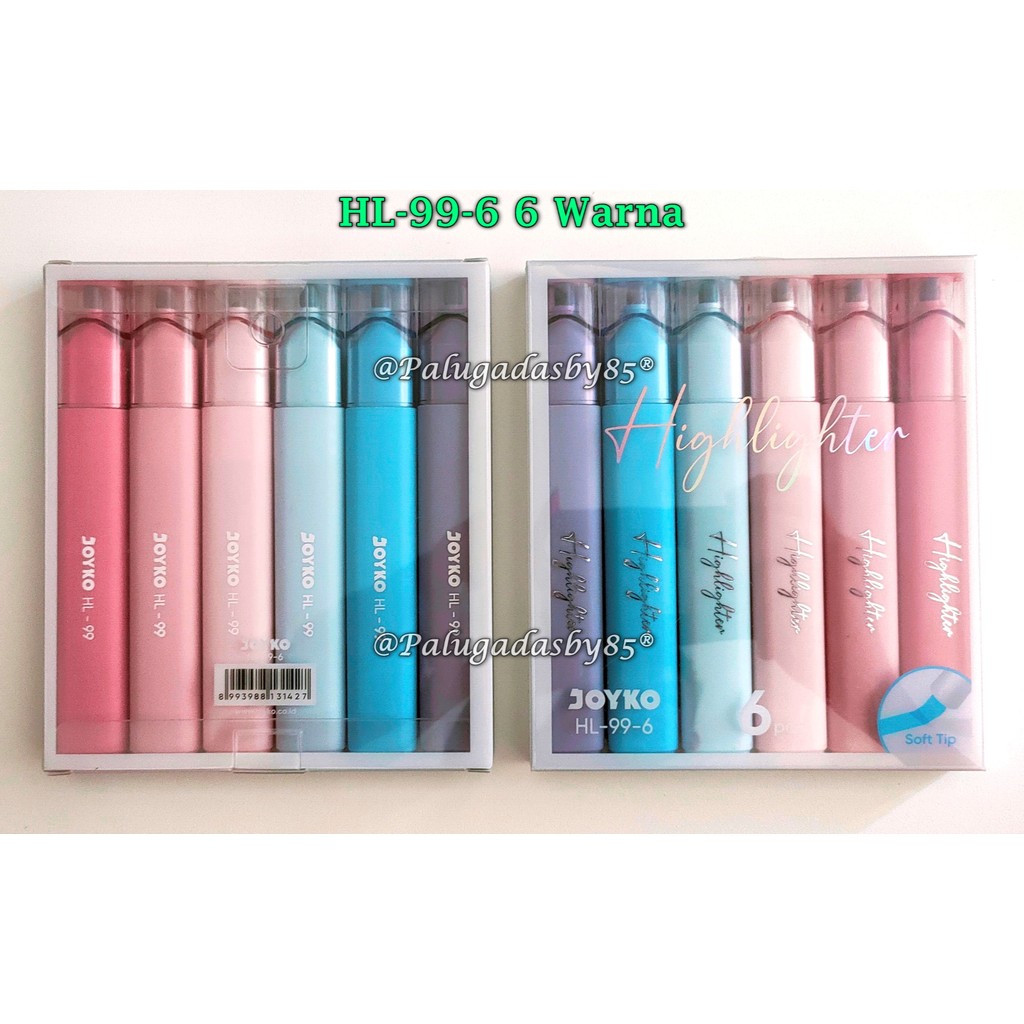 

(1 Set Isi 6 Warna) GROSIR Highlighter JOYKO HL-99-6 / Penanda Berwarna Highlighter Joyko HL-99
