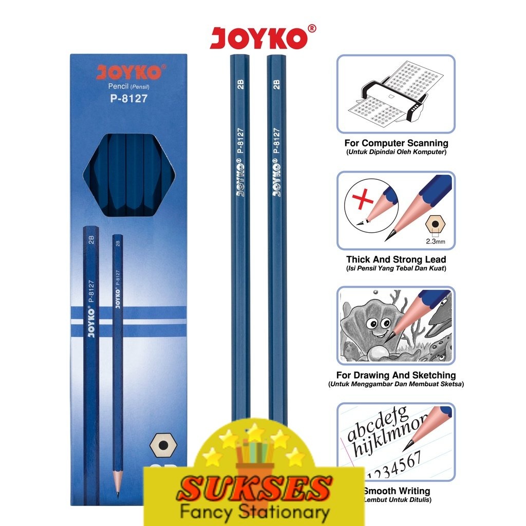 

Pencil Pensil Joyko P-8127 2B 1 Box 12 Pcs