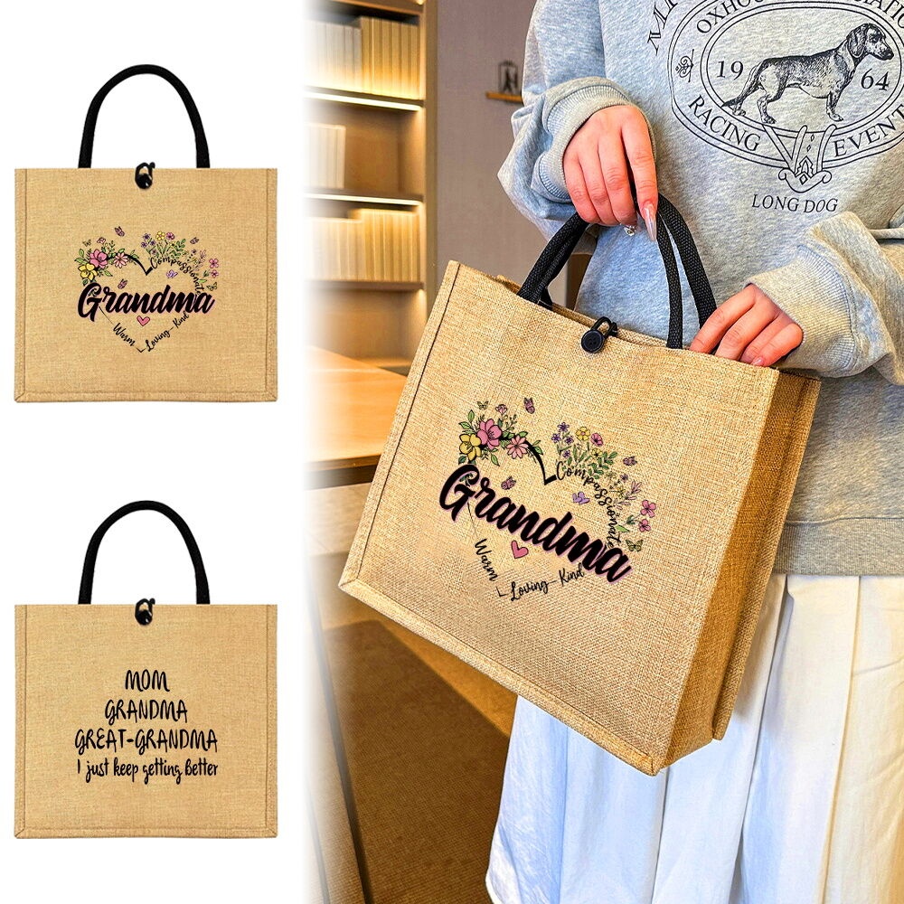 Totebag Wanita Portable Cotton linen shopping bag Jute Tote Handbag Large Capacity Spot goods  Easy 