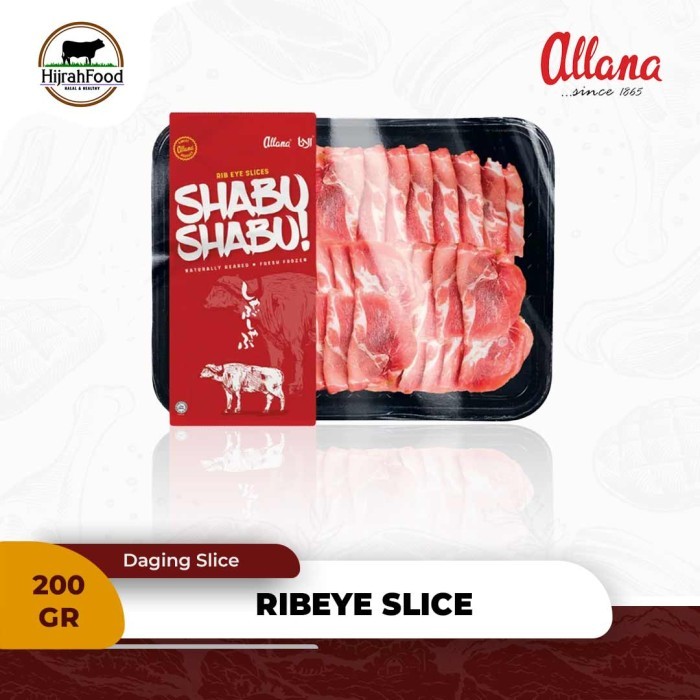 

Allana Rib Eye Slice Premium Daging Slice Ribeye Shabu Sukiyaki 200 gram