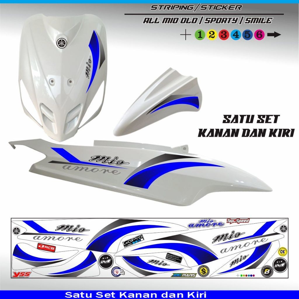 POLET STIKER MIO RACING OLD / STIKER MIO SMILE MIO SPORTY VARIASI STRIPING