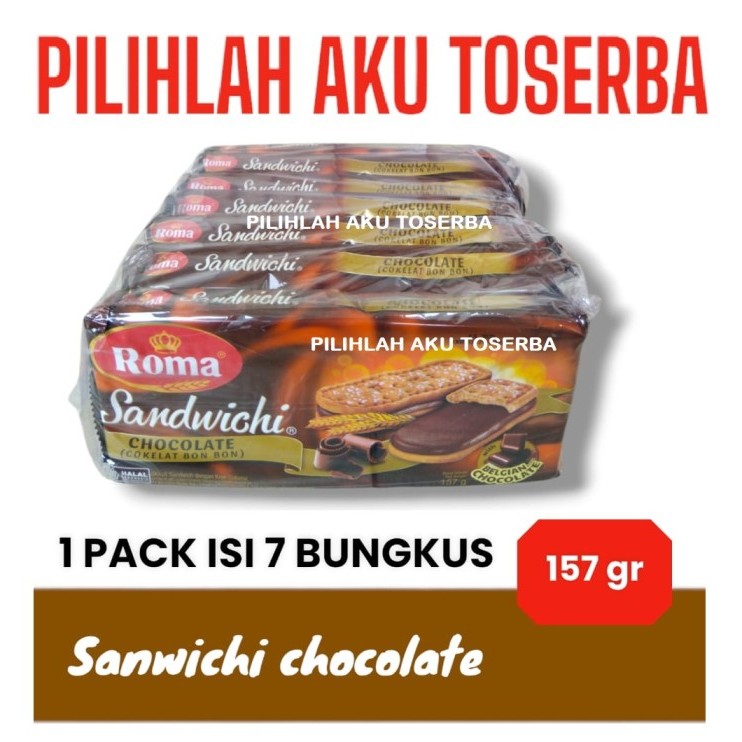 

ROMA SANDWICHI CHOCOLATE 157 gr - ( HARGA 1 PACK ISI 7 PCS )