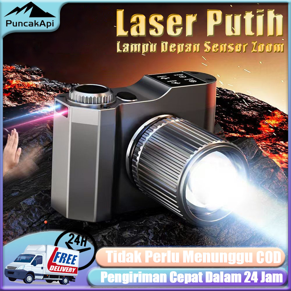 LED Headlamp Senter Kepala 5000 Lumen USB Charging Sensor Tangan Sorot Dengan Senter Kepala Zoom Dan