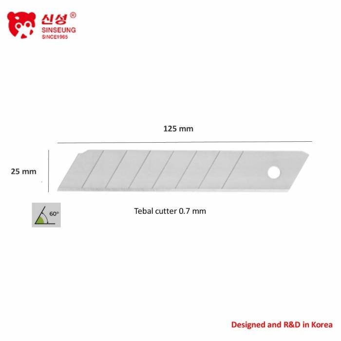 

Isi cutter besar 25 mm XL401 SINSEUNG Cutter Blade 25mm (10 pcs per tube)