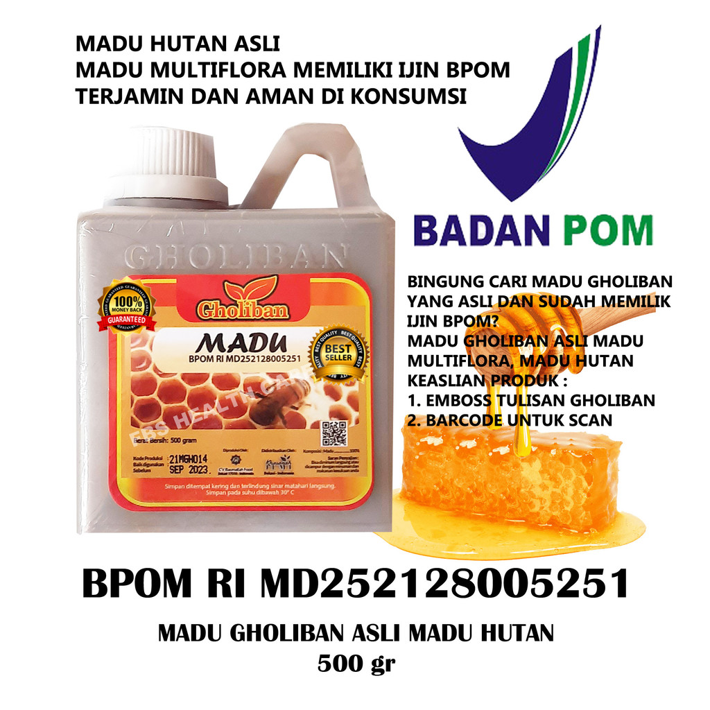 

MADU GHOLIBAN 1KG ASLI - BERIJIN BPOM RI 1KG – ORIGINAL - MADU GHOLIBAN BPOM 1KG BOTOL EMBOSS ASLI I MADU HUTAN GHOLIBAN