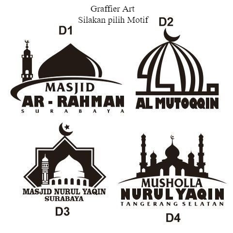 Custom Sticker logo nama masjid  musholla