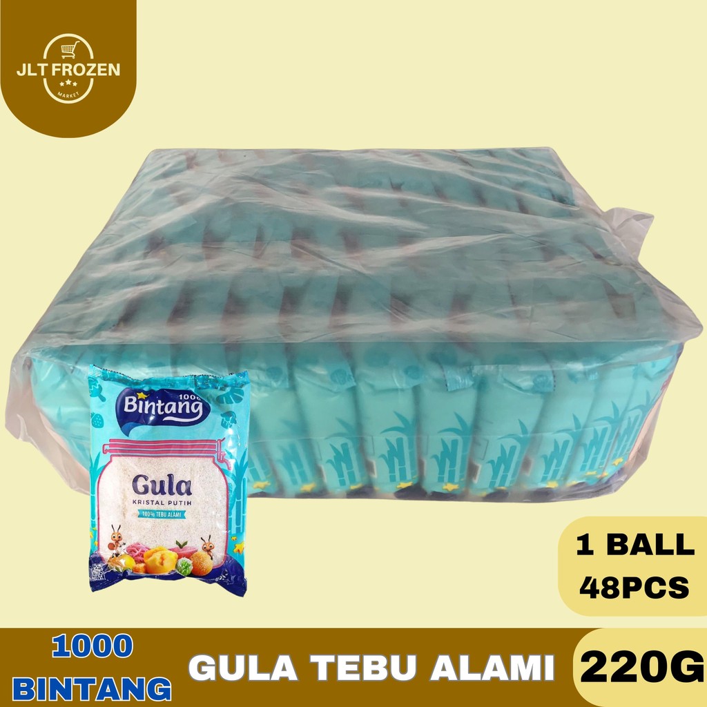 

Gula 1000 Bintang 220GR / 1BALL / 1 BALL ISI 48 PCS / Gula Tebu Alami / Gula Kristal Putiih