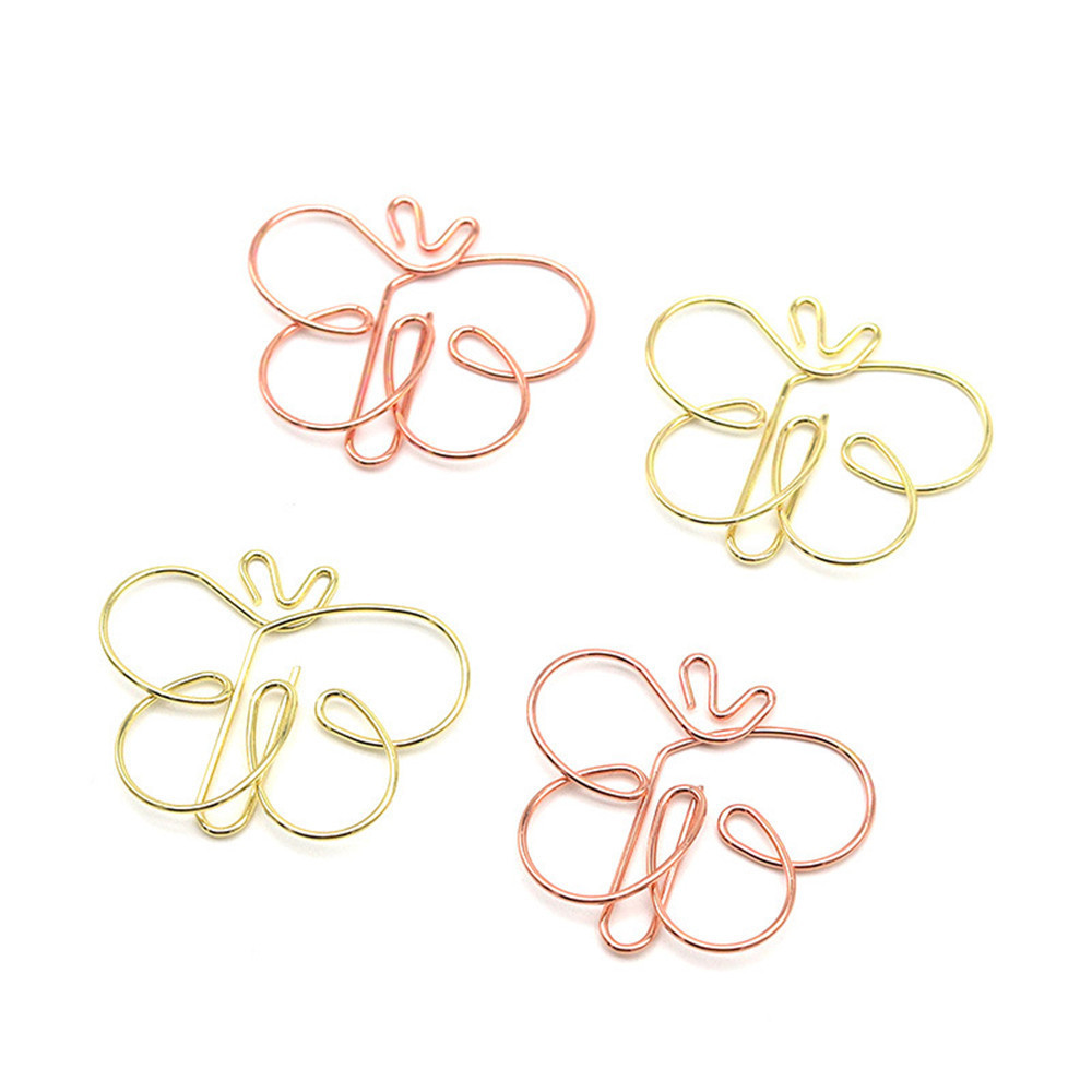 

20pcs creative bookmark golden Metal butterfly Paper Clip rose gold butterfly Paperclips Decorative Kawaii stationery clips