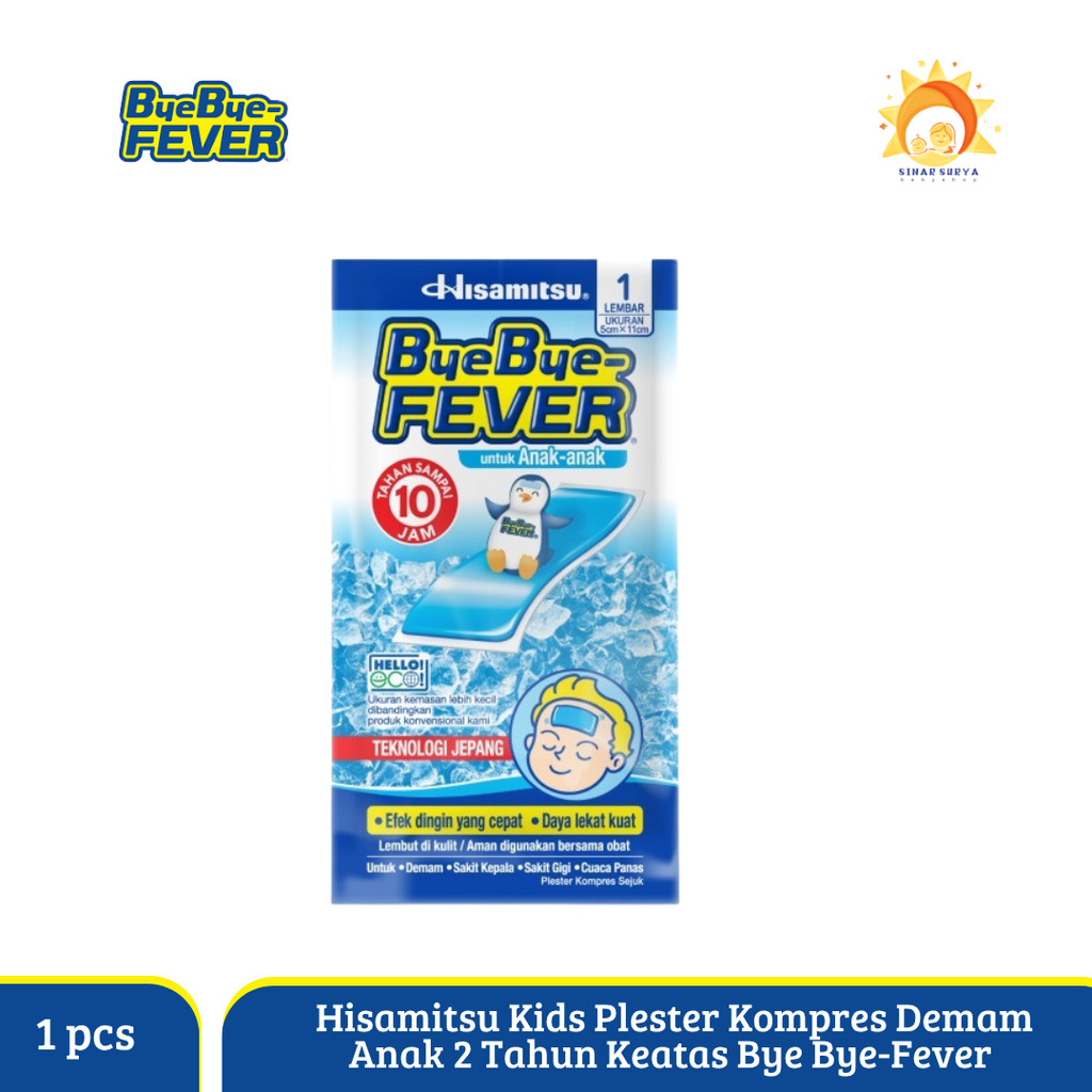 Hisamitsu Kids Plester Kompres Demam Anak 2 Tahun Keatas Bye Bye-Fever 1 Lembar