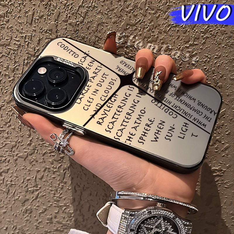 Keren Huruf Glossy Hologram PC Case VIVO Y17s Y12 Y12S Y15s Y21 Y03 Y16 Y22 Y18 Y02 Y17 Y27s Y30 Y91