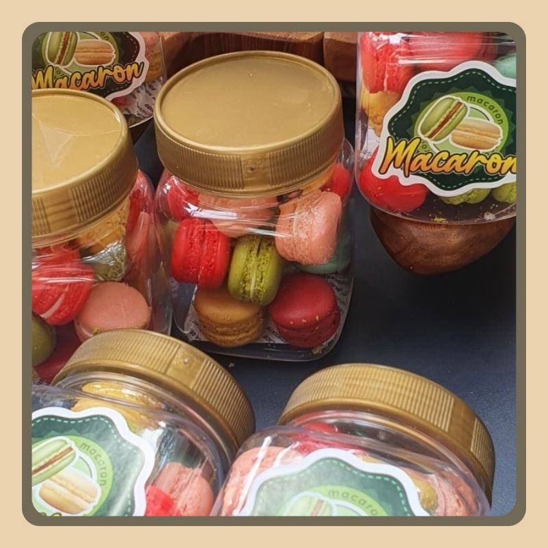 

Macaron Mini Isi 15 Pcs Krim Lembut Renyah