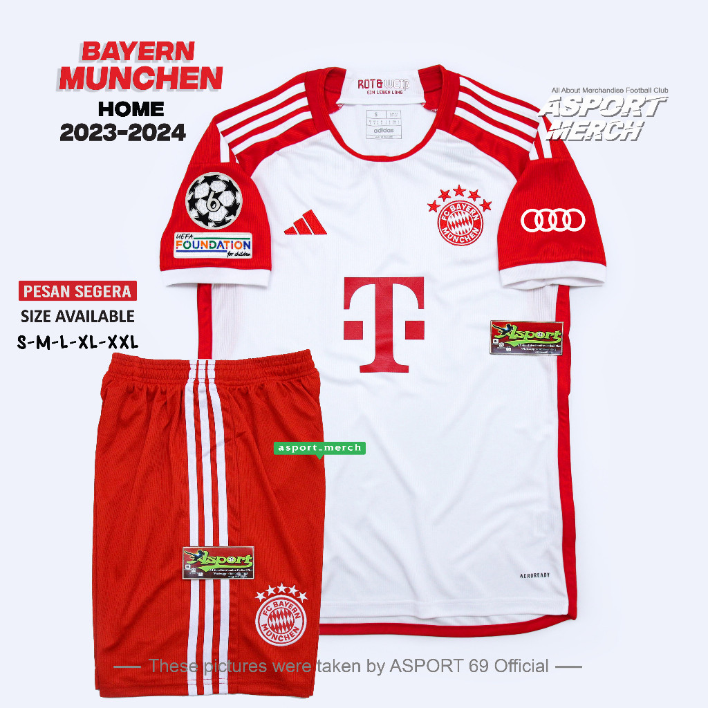 ASPORT BAYERN MUNCHEN HOME  2023 2024   MUNCHEN HOME 23 24