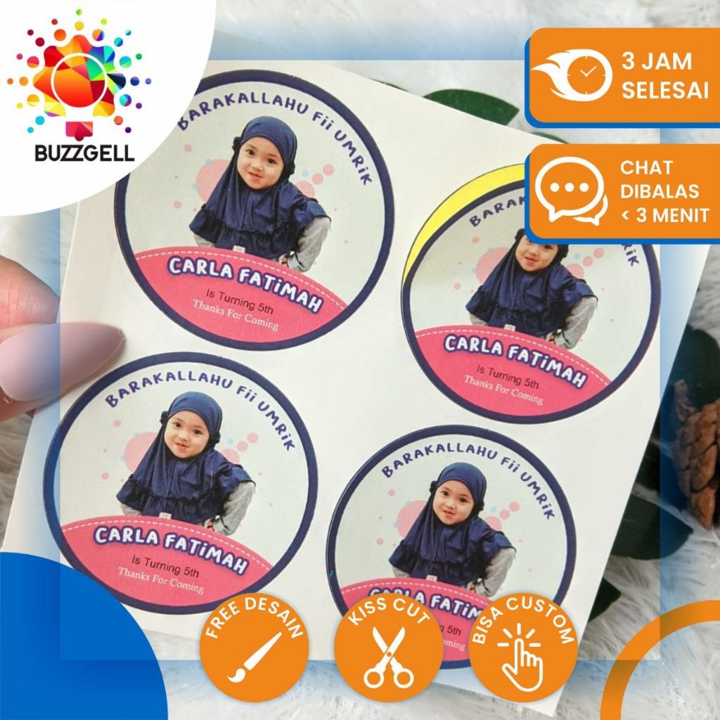 

5-8 Sticker Ulang Tahun Stiker Label Ultah Anak Bulat Stiker Undangan Ulang Taun
