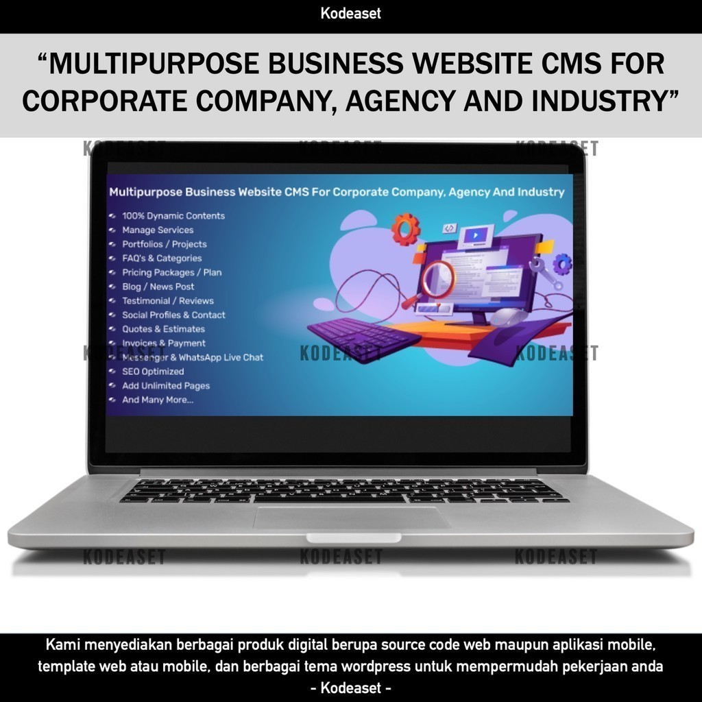 SOURCE CODE APLIKASI WEB MULTIPURPOSE BUSINESS WEBSITE CMS FOR CORPORATE COMPANY, AGENCY AND INDUSTR
