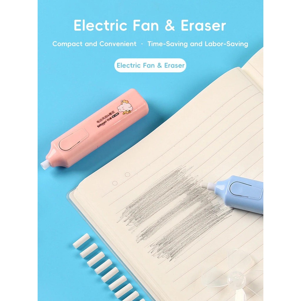 

Cooling Summer Electric Pencil Eraser Cordless Battery Powered Erasing Tool for Artists, Students, Office Sket ing Stationery