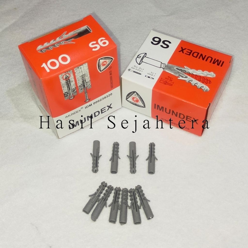 Fisher merk IMUNDEX S6 dan S8 tersedia juga Sekrup kepala 6mm dan 8mm Baut Tanam Lubang Dinding PVC 