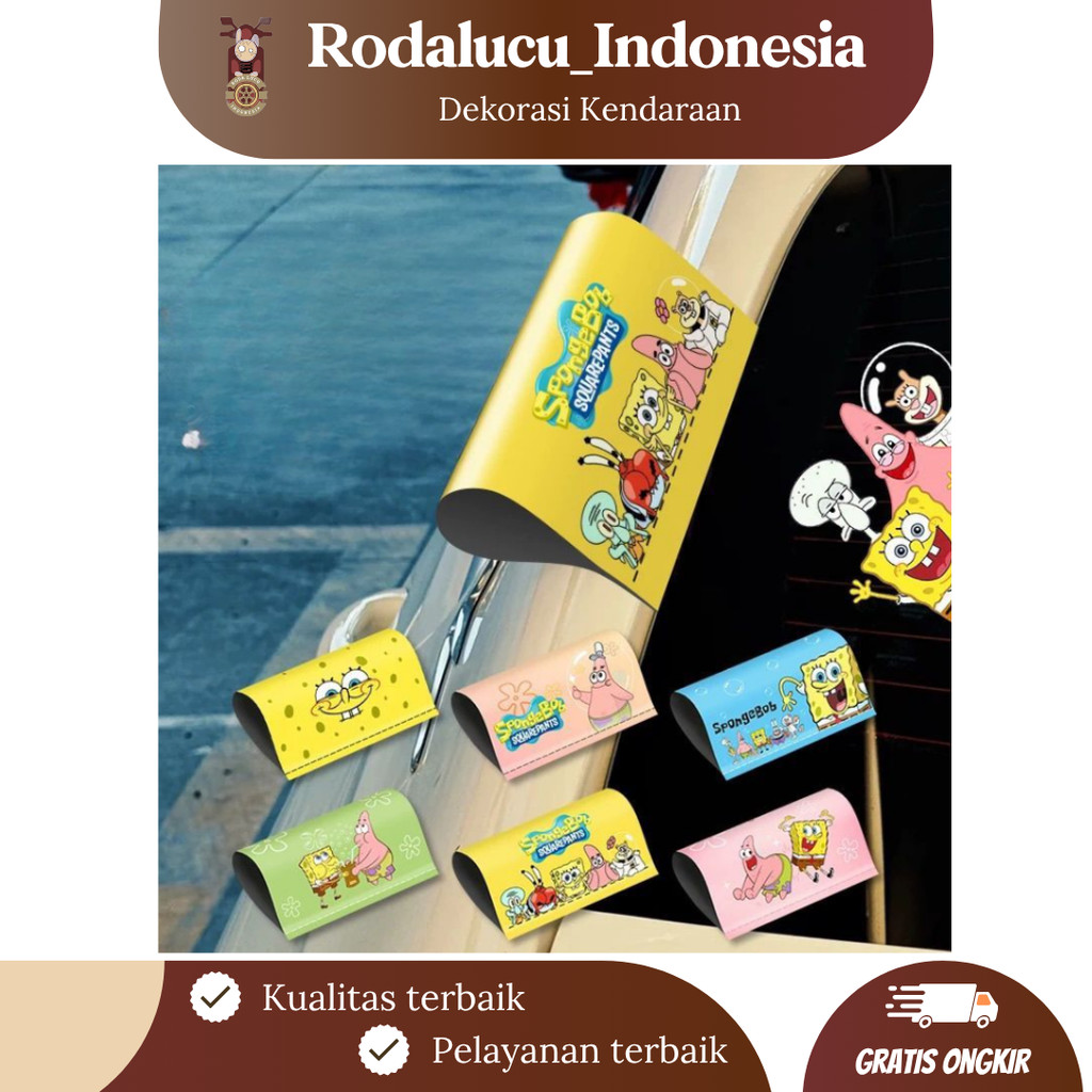 

[RODALUCU] Stiker Mobil SpongeBob SquarePants - Stiker label dekorasi mobil lucu - Stiker vinyl anti air