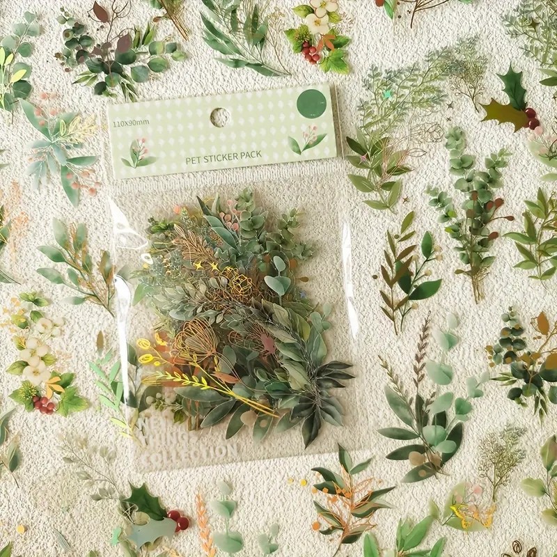 

40 pcs Roaming Dreams Vintage INS Flower Plant Stickers Decorative Stick Labels Diary Album hand made Scrapbooking material