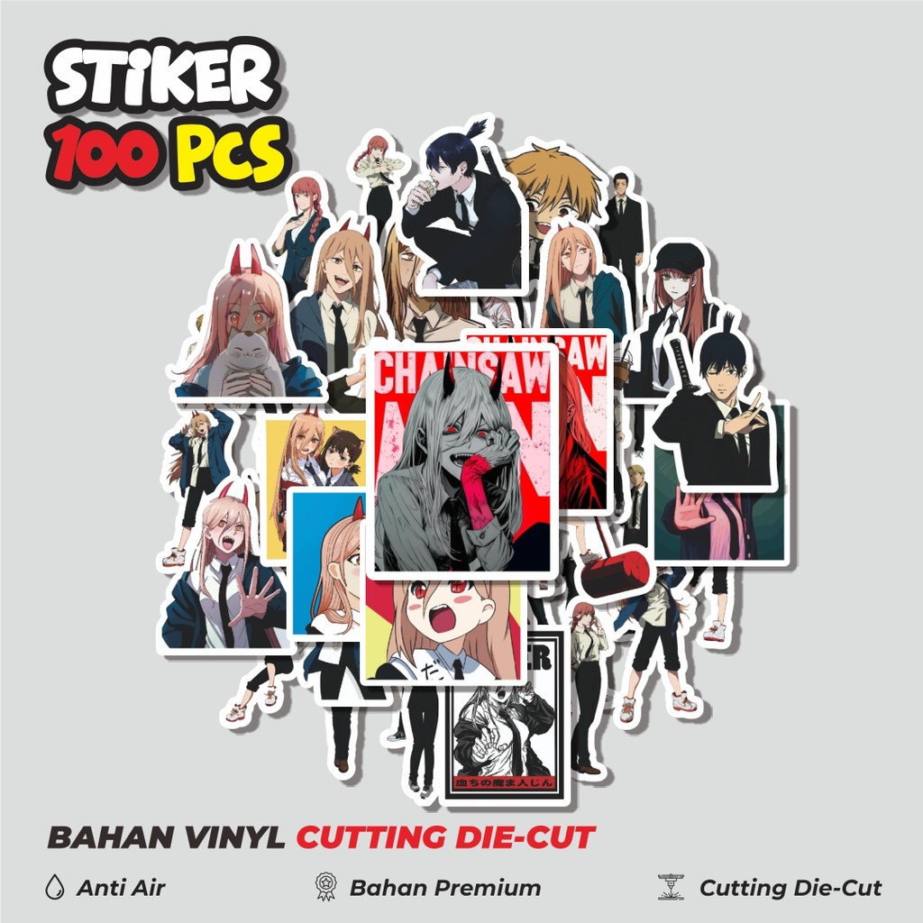 

Terbaru! 50 pcs Stiker Anime Chainsaw Man v3 Dekorasi Lucu Kreatif untuk Notebook, Skateboard, HP