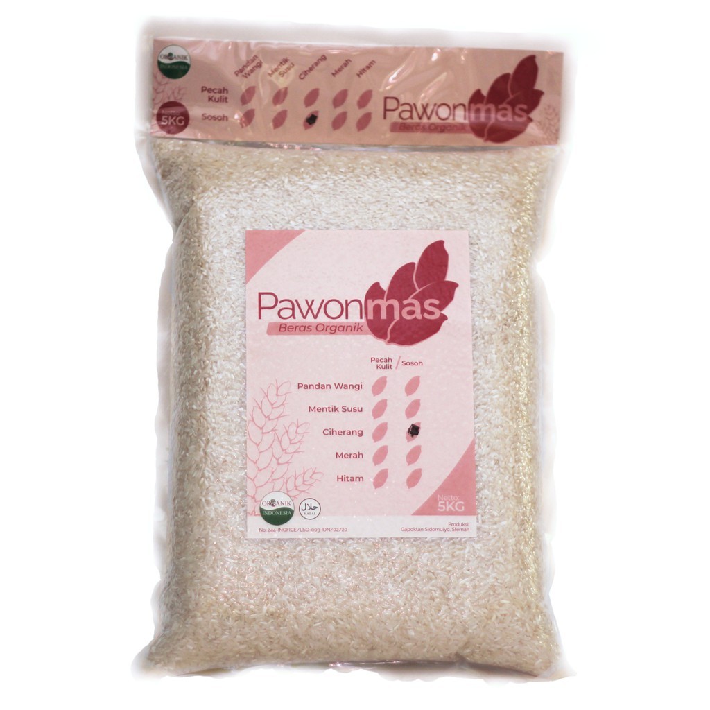 

NEW Pawonmas Beras Ciherang Organik Sosoh [5kg] Rendah Gula Beras Diet Low IG