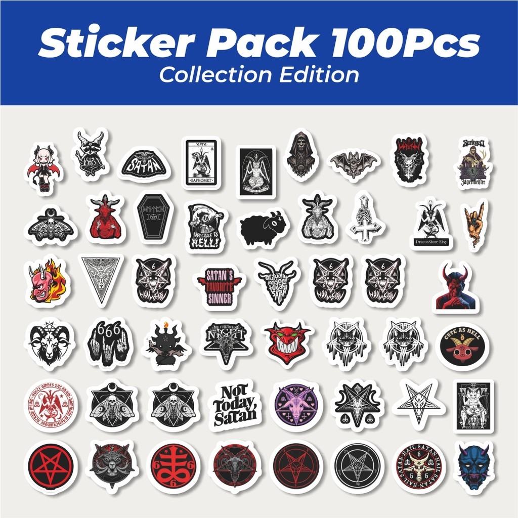 

Hot Stiker Lambang Satanic Lucu Anti Air Stikers Berperekat Waterproof Sticker Decal Buat Motor Helm Buku Journal Koper Casing HP Laptop Botol Minum